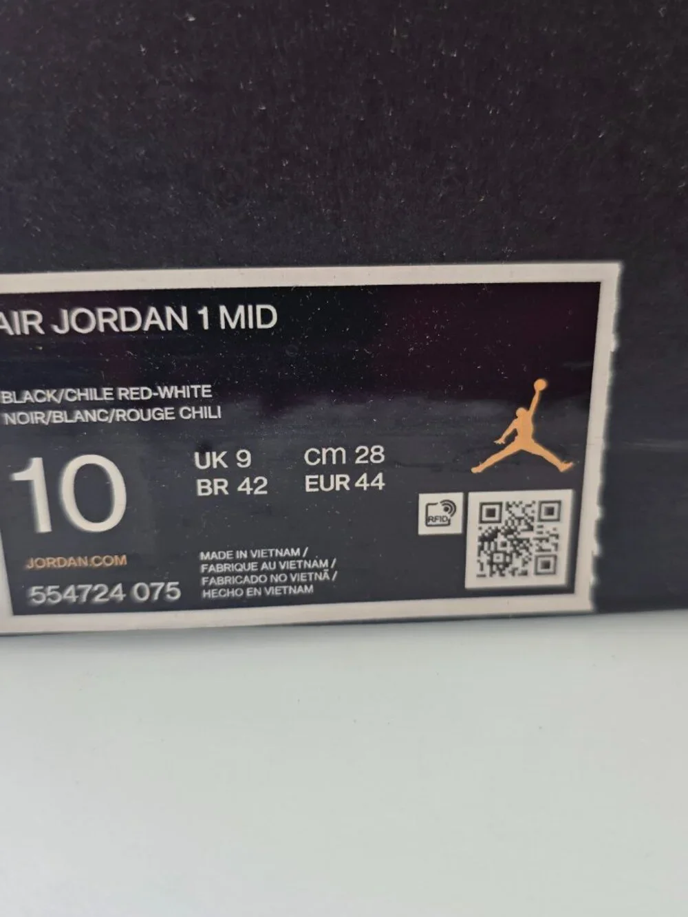 AIR JORDAN 1 MID [554724 075] SIZE10